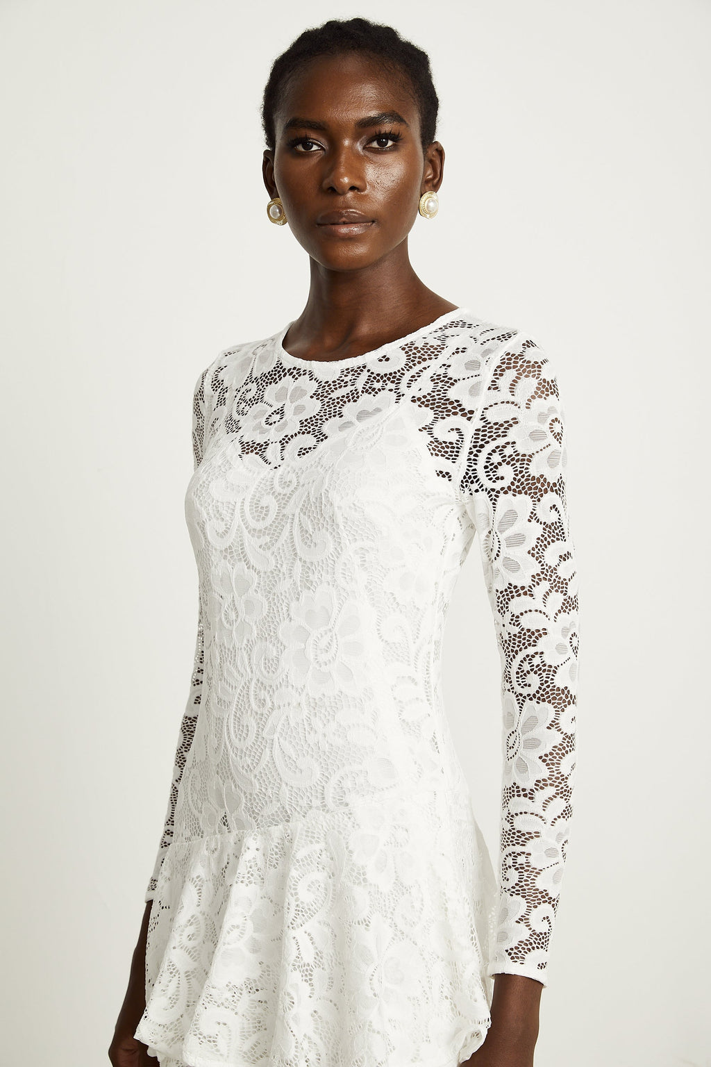 Liana dantel midi elbise
