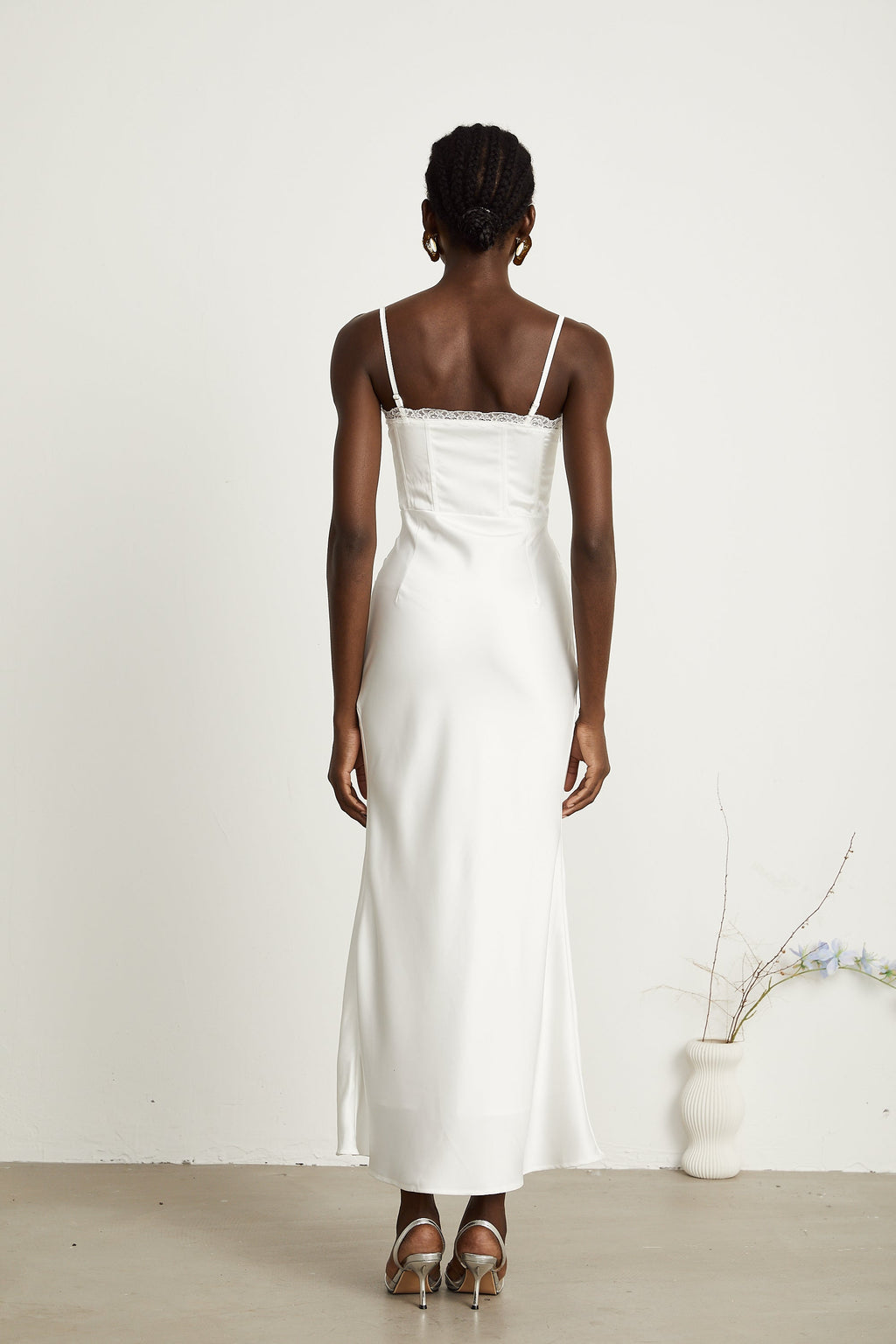 Armelle dantel midi elbise