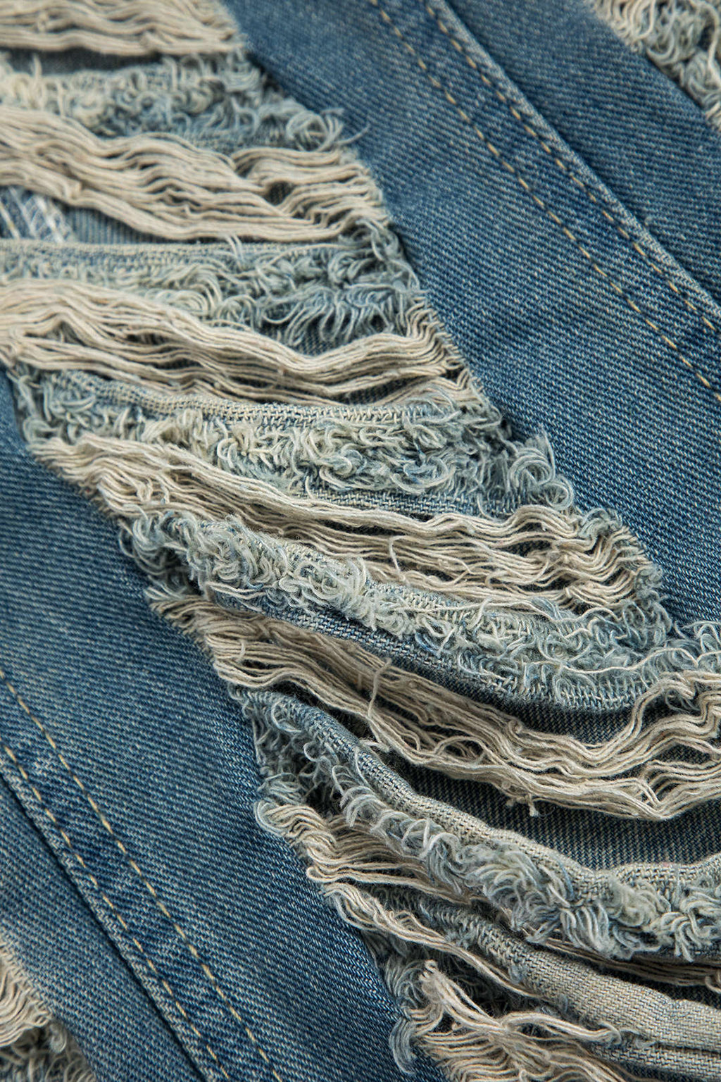 Straplez Denim mini Elbise