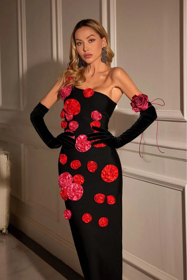 Natalia Floral Uzun Elbise
