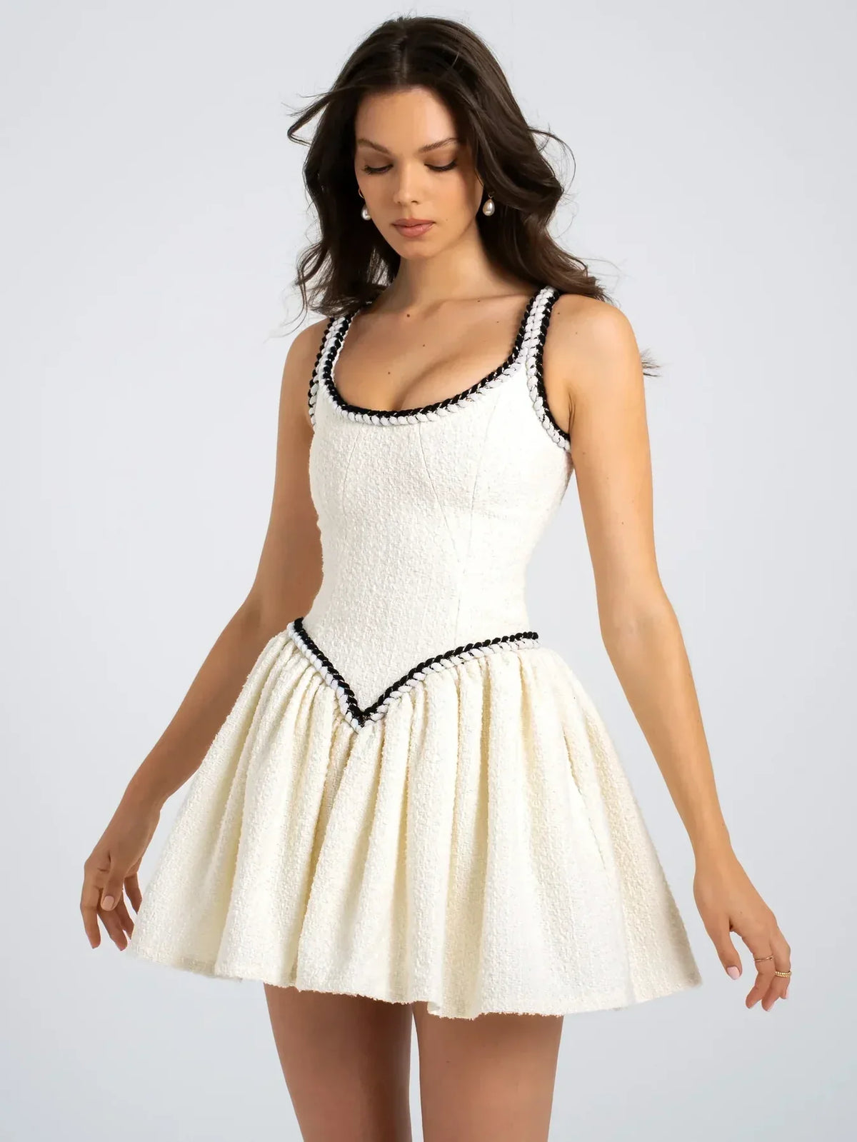 Pliseli Mini Elbise