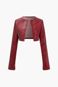 Basic Solid Crop Ceket