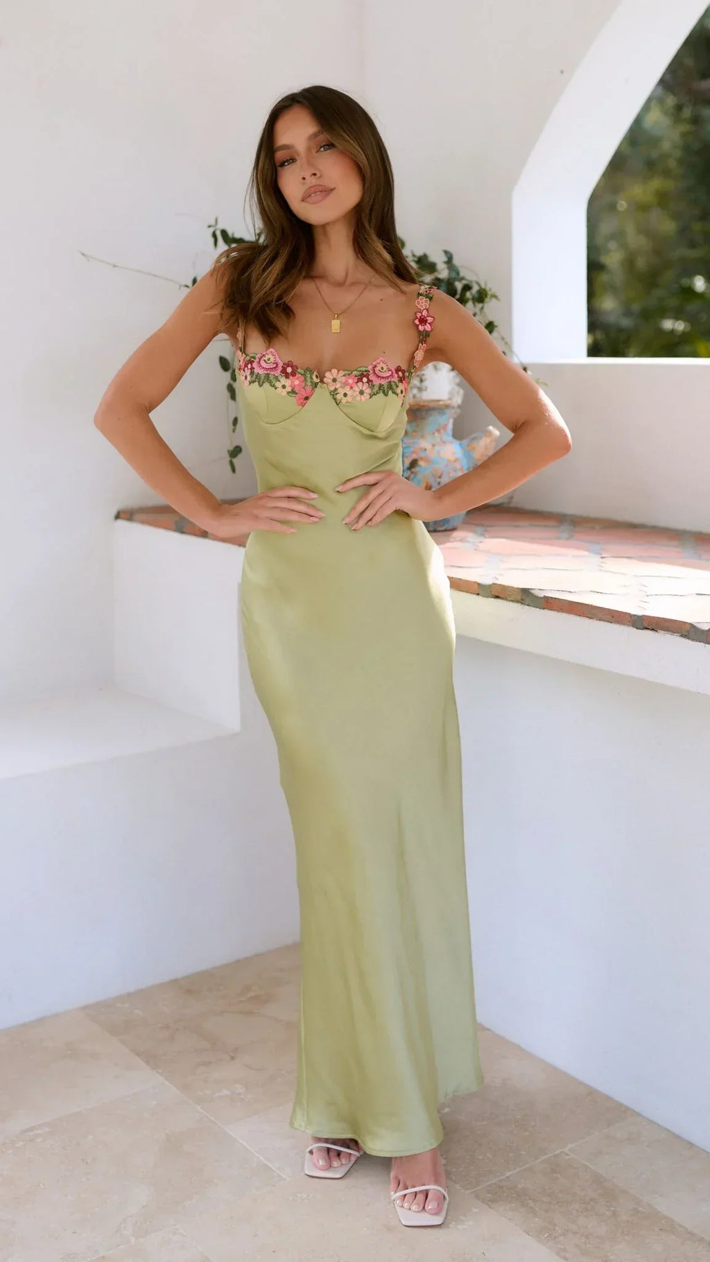 Aurora Uzun Elbise - Limon