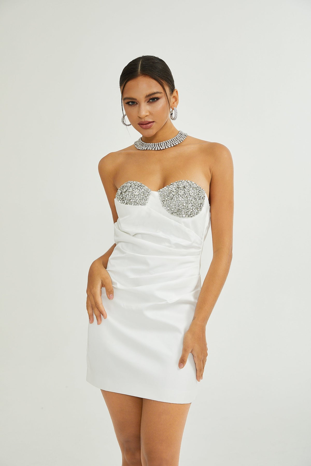 Emmeline kristal mini elbise