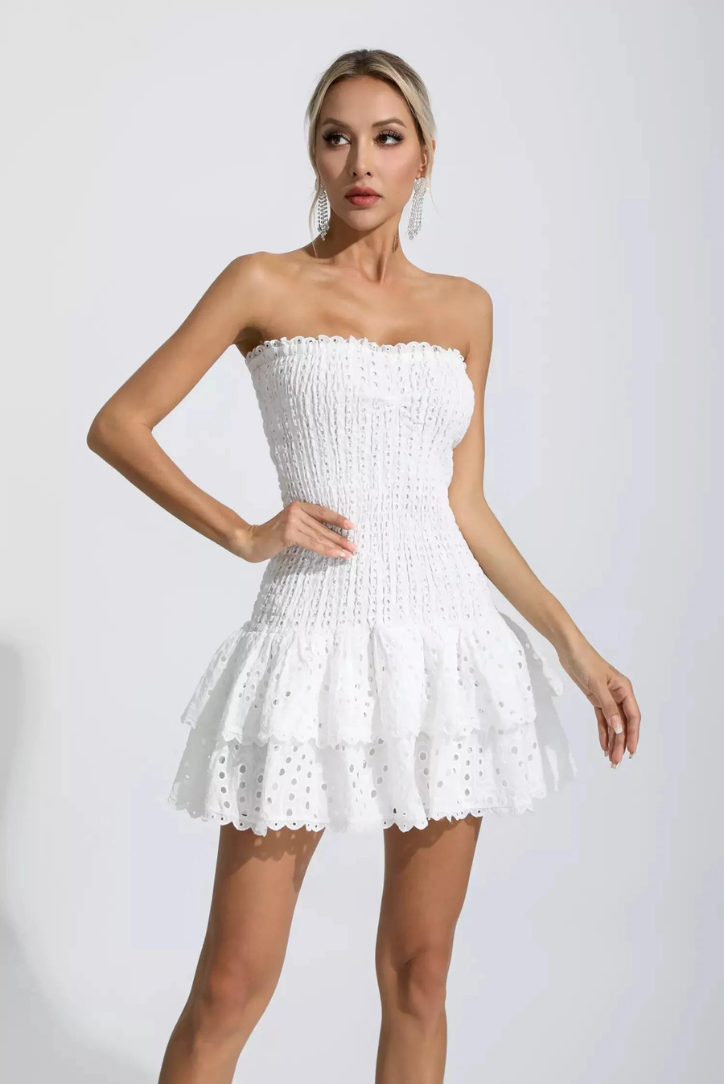 Monaco Mini Elbise - Beyaz