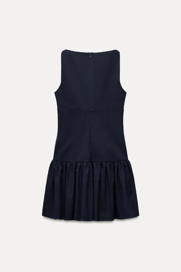 Florence Fiyonklu Fırfırlı Mini Elbise