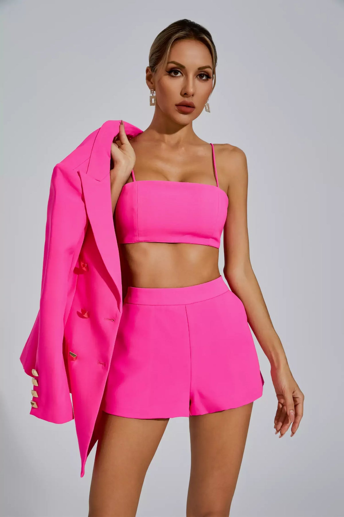 Adalee Pembe Blazer Takım