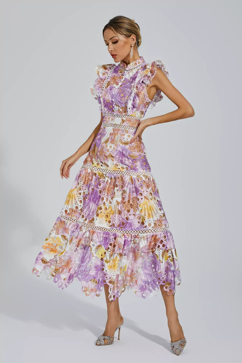 Ayleen Mor Hollow Kolsuz Maxi Elbise