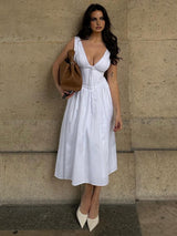 Sade Kolsuz Midi Elbise