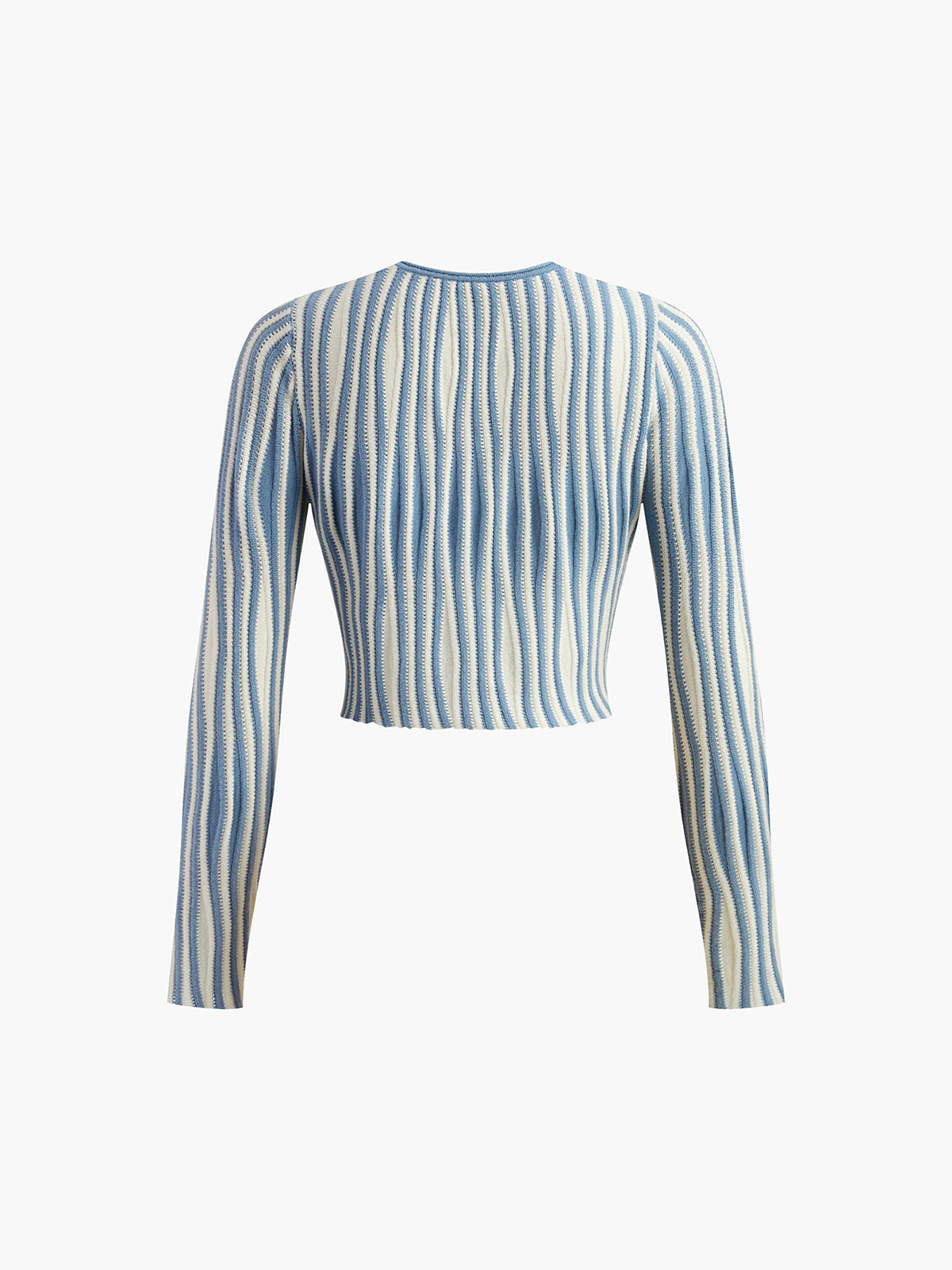 Pinstripe Bağcıklı Örgü Hırka