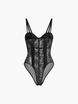 Dantel Şeffaf Sevgiliye Korse Bodysuit