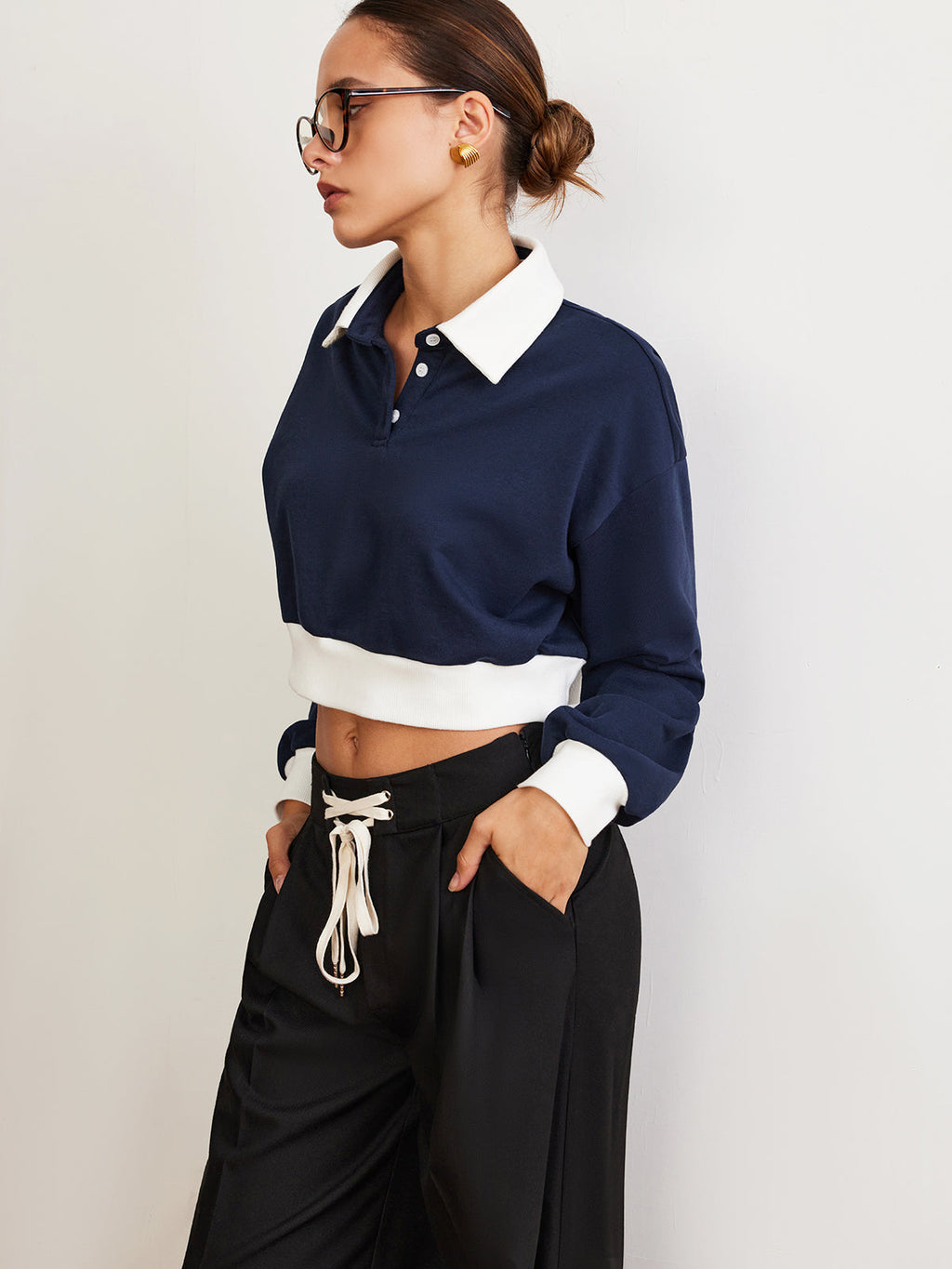 Patchwork Polo Kısa Sweat