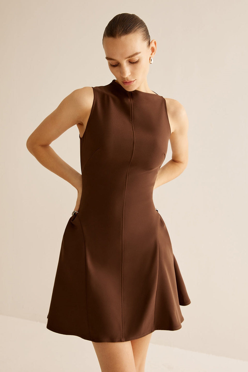 Samantha Asimetrik Kloş Mini Elbise