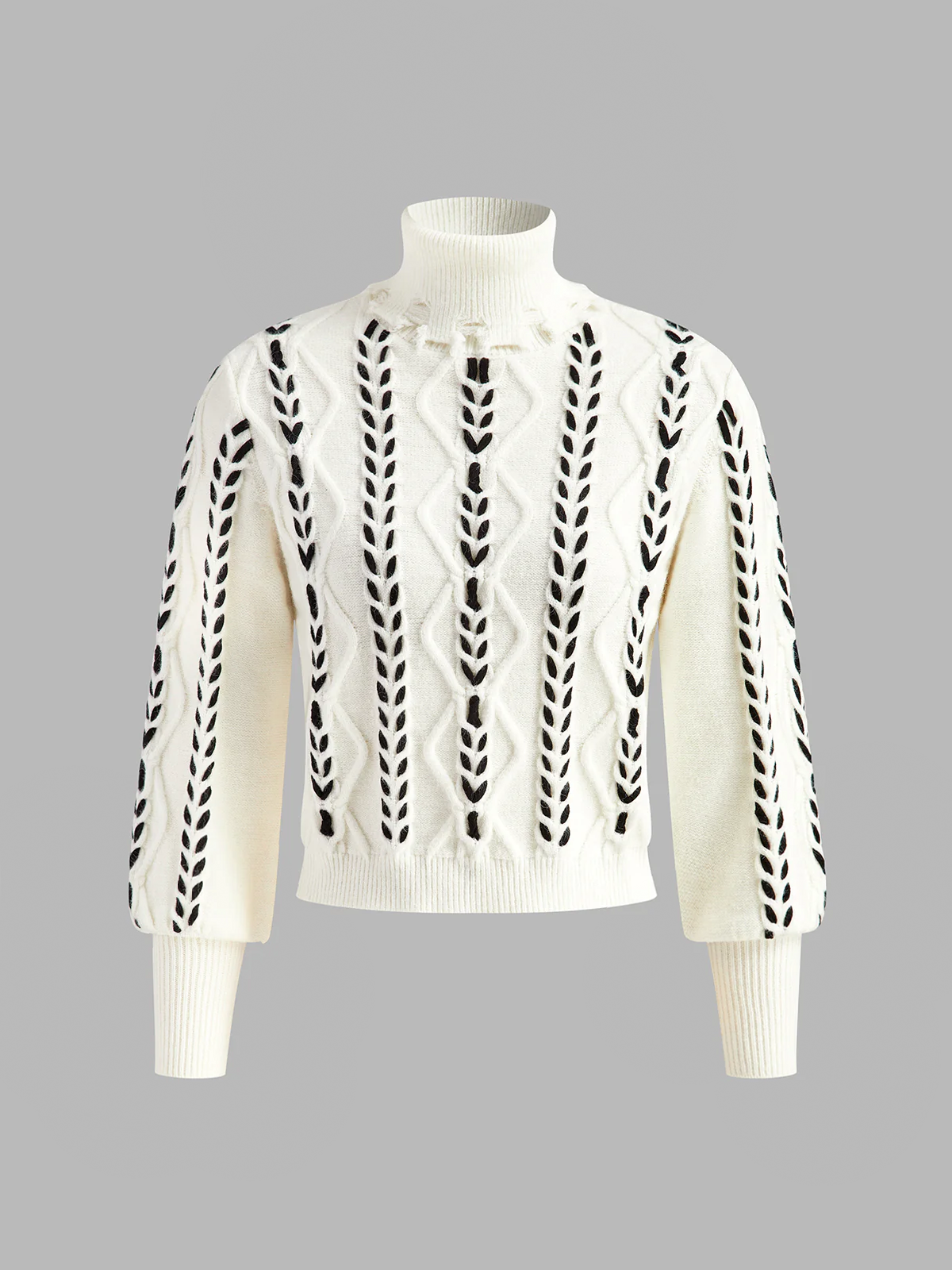 Turtleneck Raw Skirt Twist Kazak