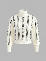Turtleneck Raw Skirt Twist Kazak