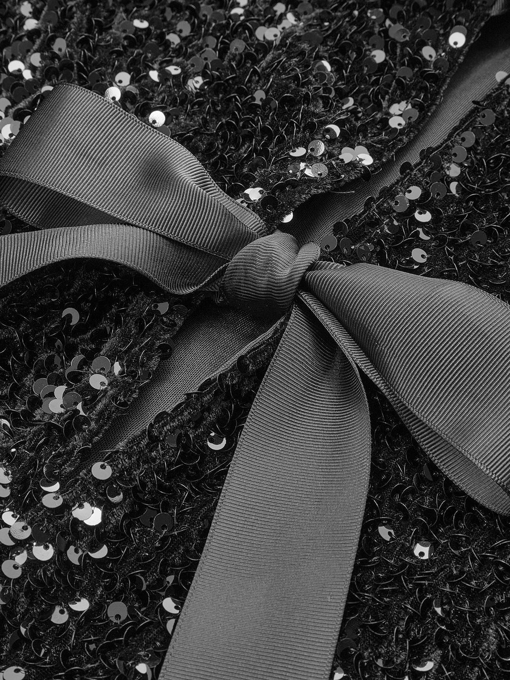 Payetli Kadife Fiyonklu Blazer