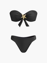 File Etekli Deniz Yıldızı Detaylı Bandeau Bikini