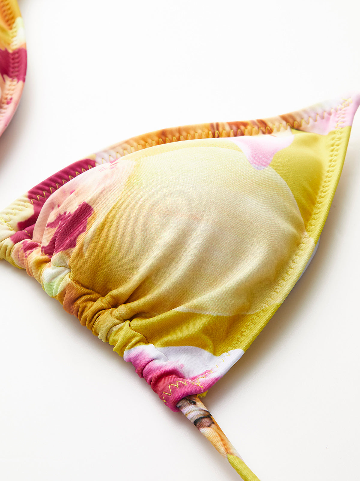 Jersey Çiçek Desenli Bağcıklı Bikini Takımı