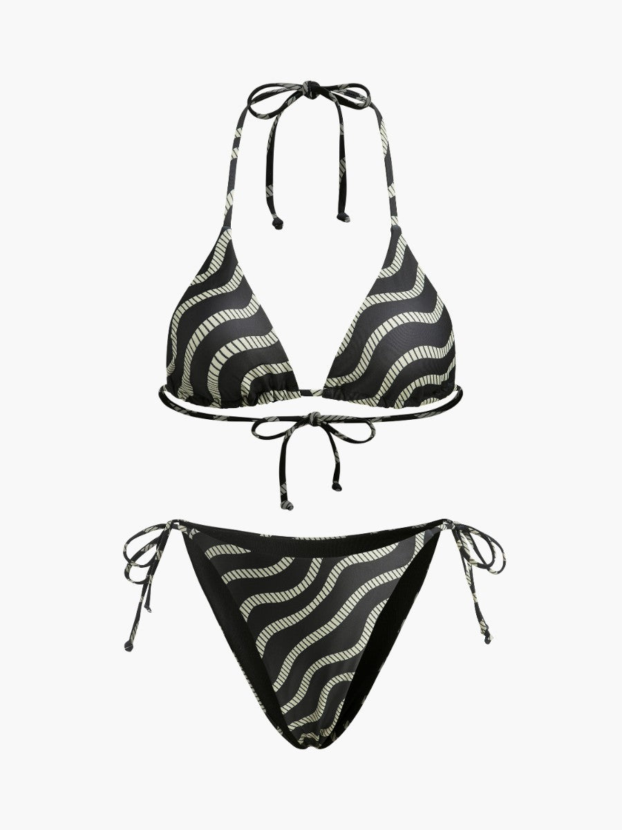 Dalga Desenli Üçgen Bikini Takımı