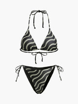 Dalga Desenli Üçgen Bikini Takımı