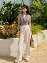 Gingham Halter Wrap Üst