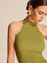 Halter Yaka Sırtı Açık Pantolon Takımı