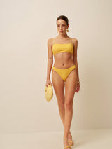 Dokulu Yuvarlak Yaka Bikini Takımı