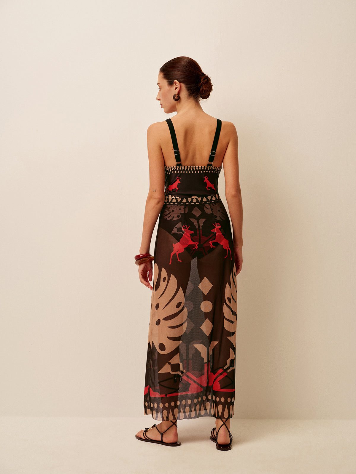 Şeffaf Baskılı Sarong Etek