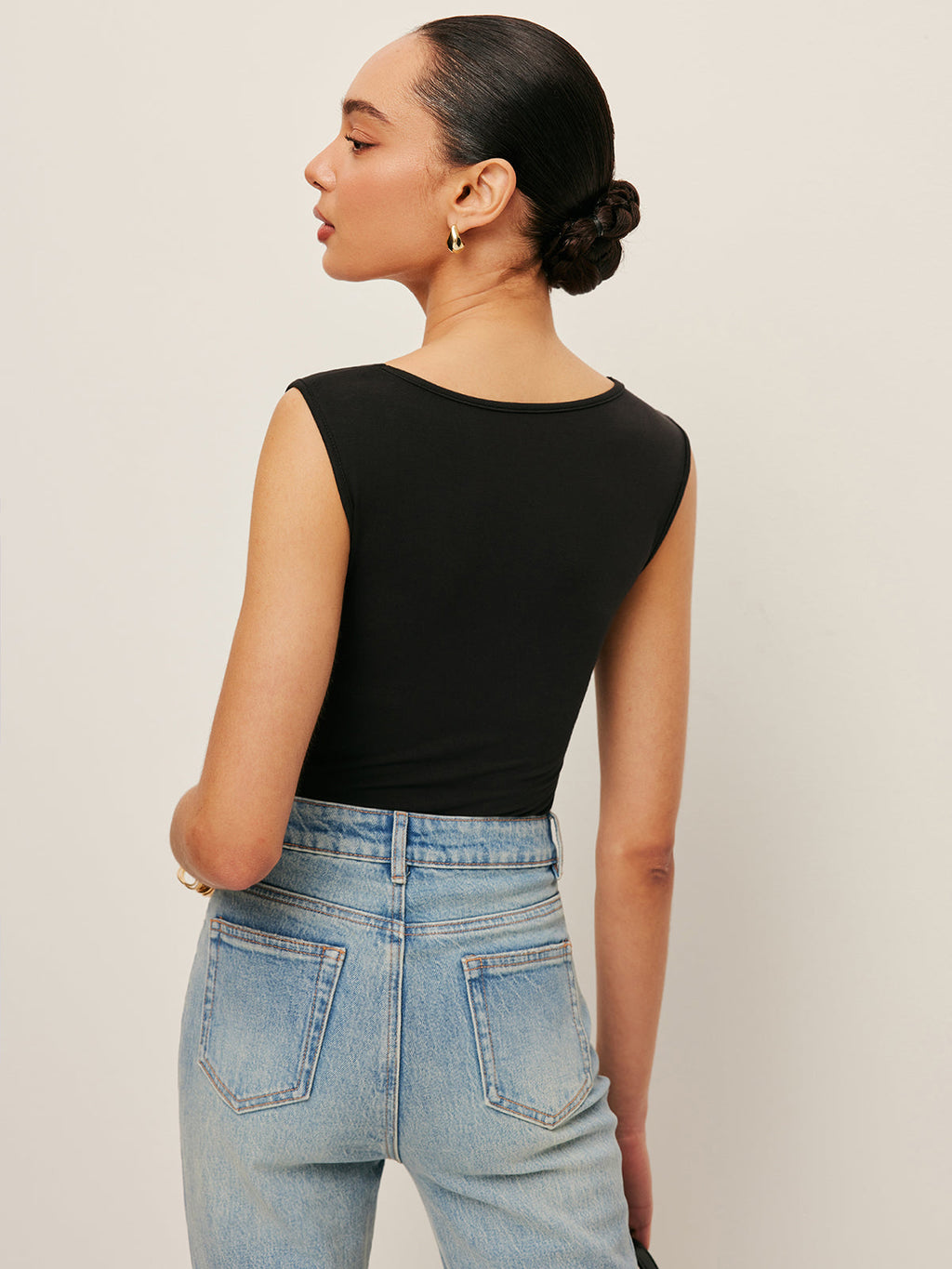 Kare Yakalı Dar Tank Top