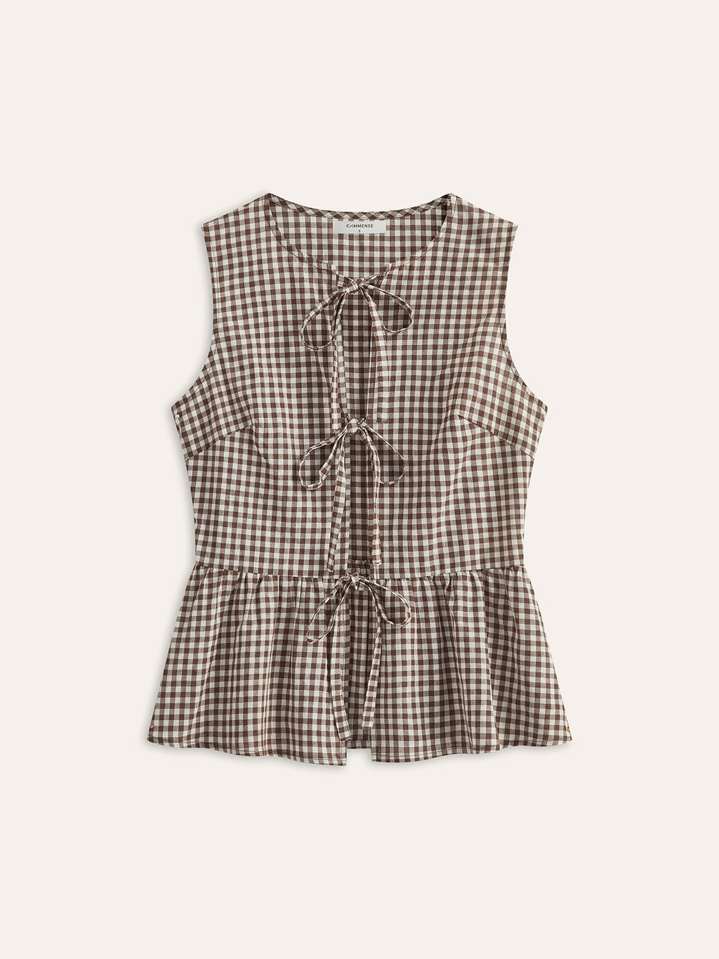 Pötikareli Önden Bağlamalı Peplum Üst