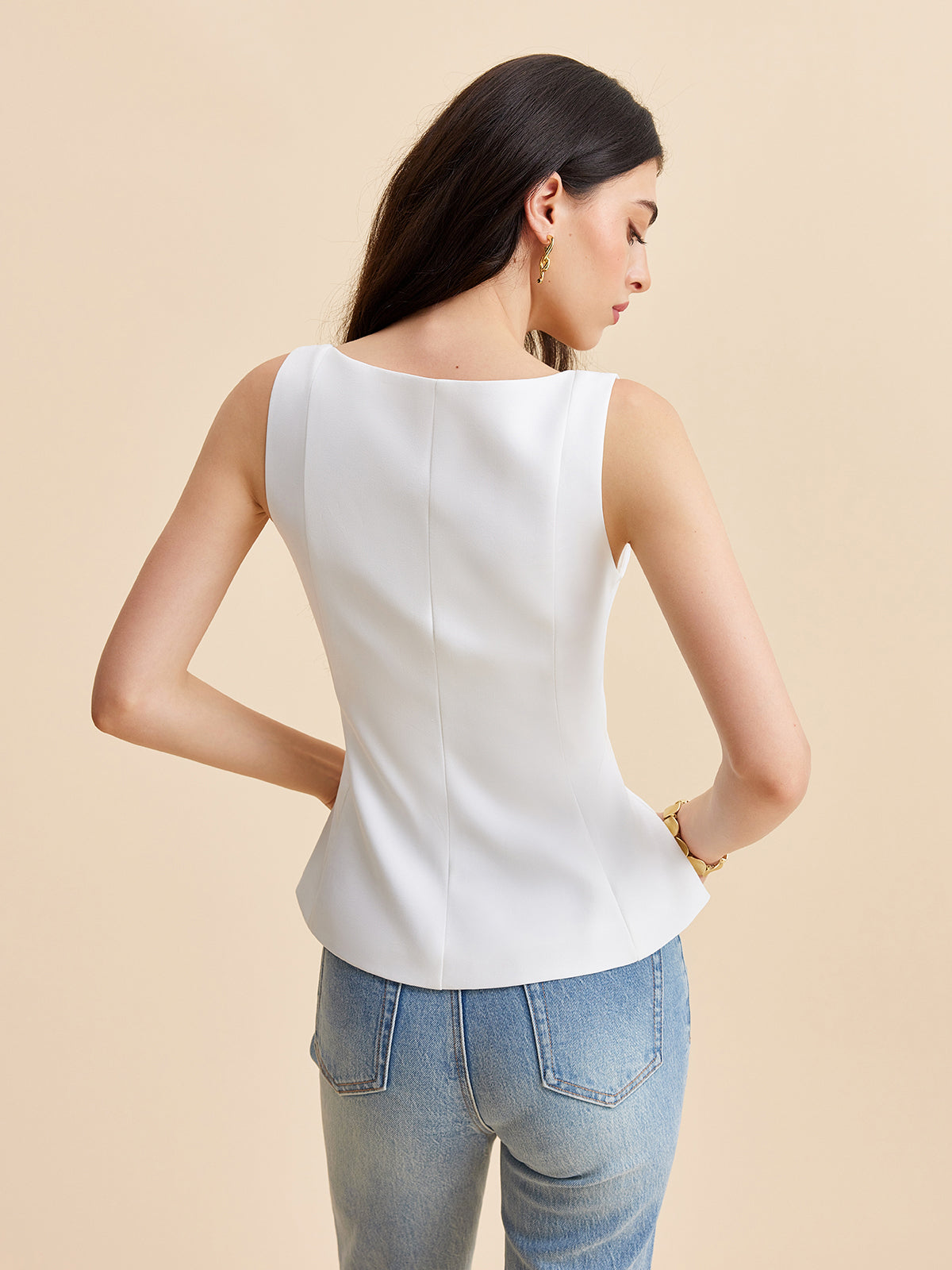 Kare Yaka Peplum Atlet