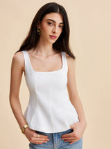 Kare Yaka Peplum Atlet