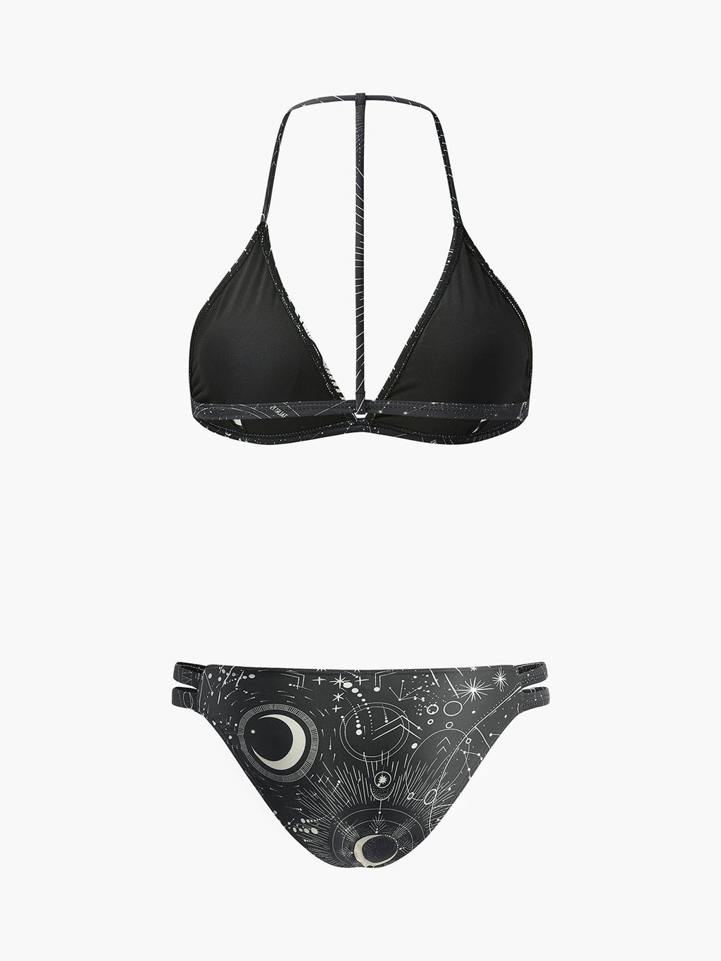 Astroloji Baskılı Boyundan Bağlamalı Bikini Takımı