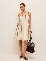 Pamuk Ve Keten Çizgili Elbise