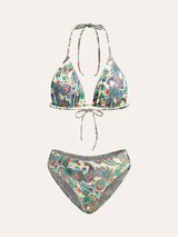 Paisley Desenli Arkası Bağlamalı Bikini Takımı