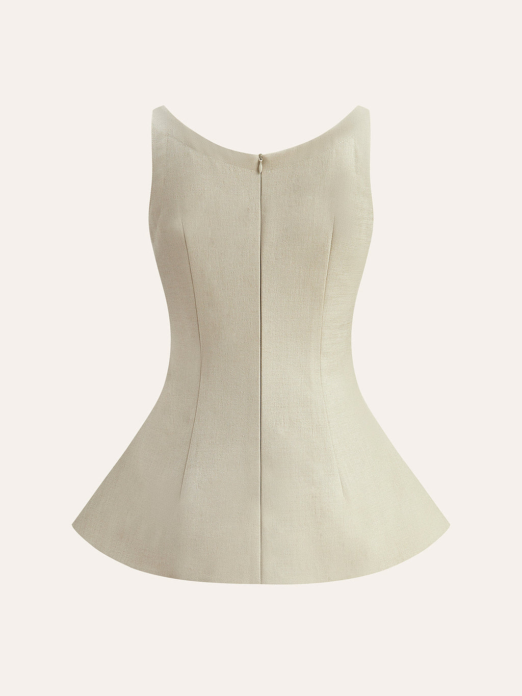 Arka Fermuarlı Peplum Flare Üst