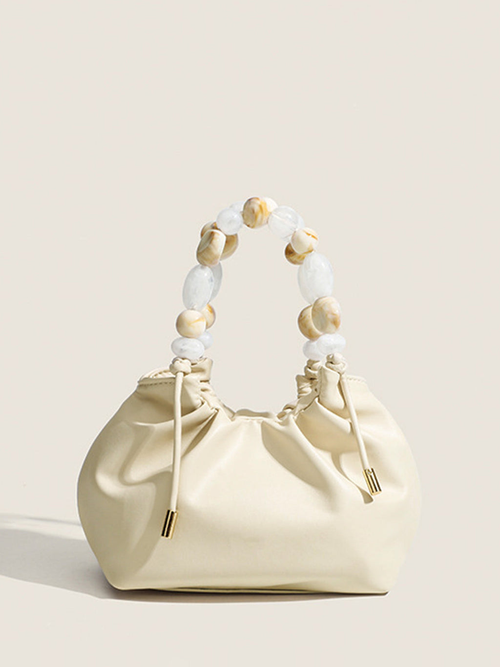 Pastel Boncuklu Saplı Hobo Çanta