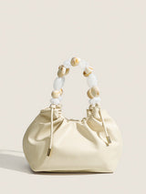 Pastel Boncuklu Saplı Hobo Çanta