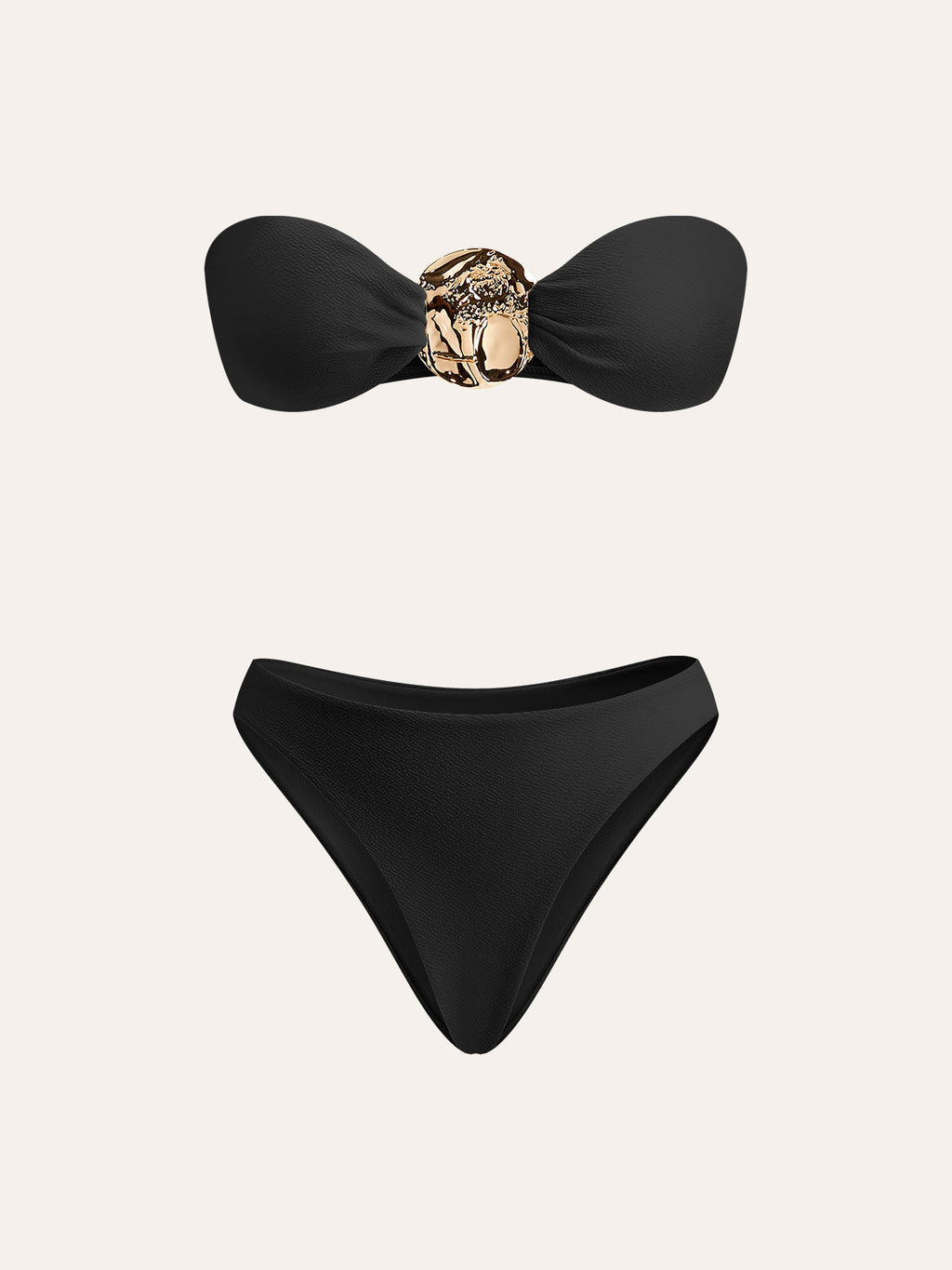 Altın Detaylı Bikini Ve Örtü