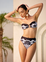Çiçek Desenli Yüksek Bel Bikini Altı