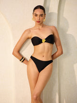 Kabuk Vurgulu Bandeau Bikini Takımı