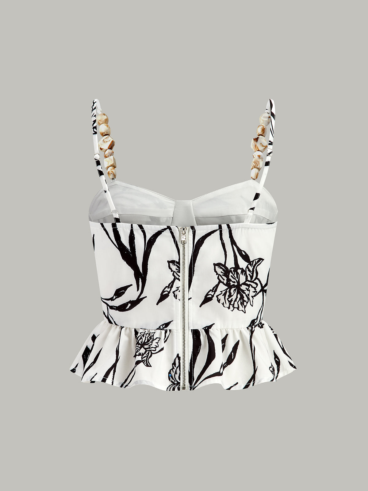 Çiçek Desenli Peplum Üst Ve Şort Takımı