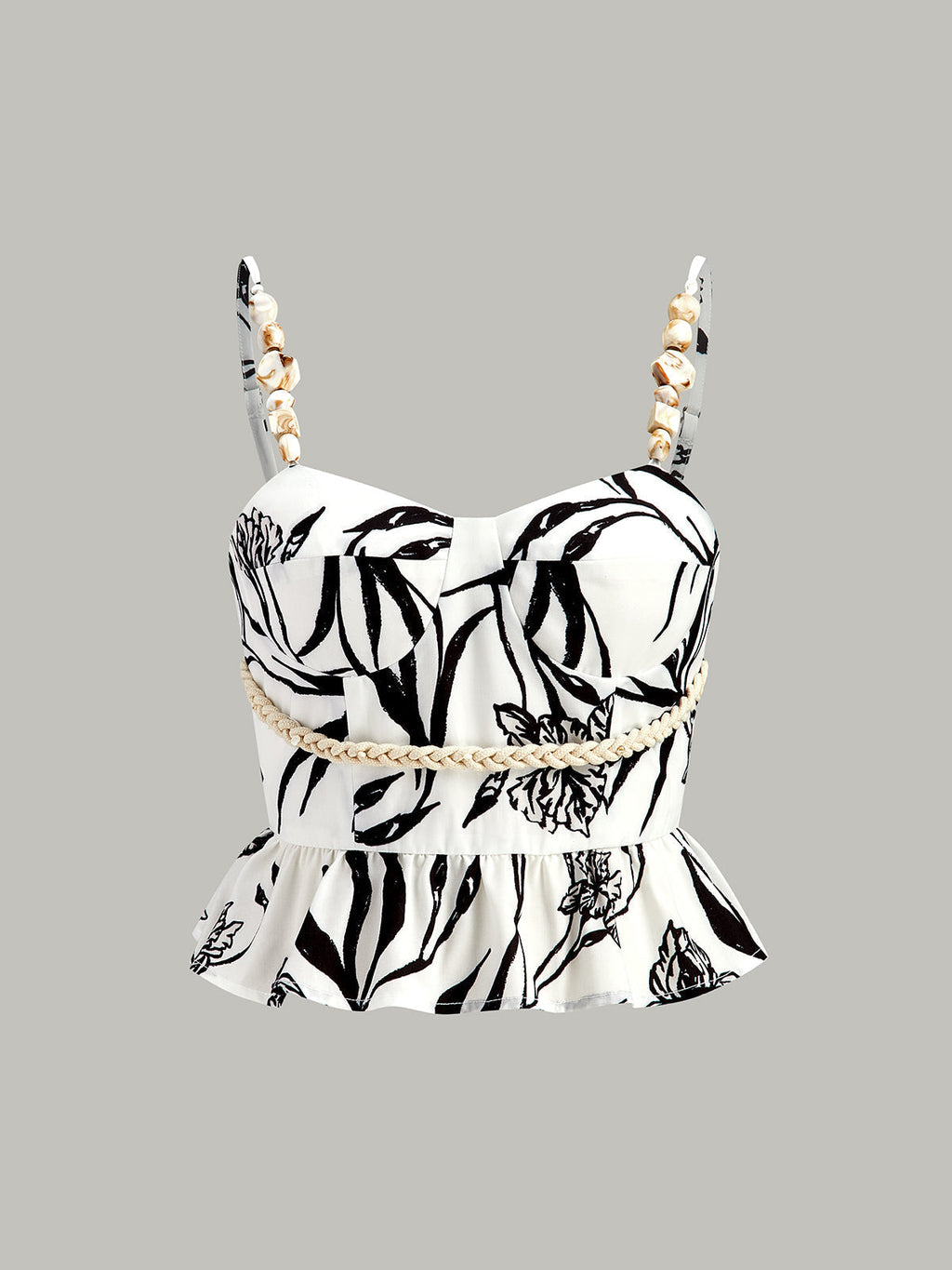 Çiçek Desenli Peplum Üst Ve Şort Takımı