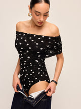 Puantiyeli Omuz Açık Body