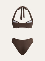 Halka Detaylı Boyundan Bağlamalı Bikini Takımı