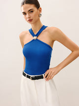 Halter Yaka Örgü Üst