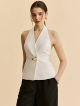 Cepli Halter Sarılı Blazer Üst