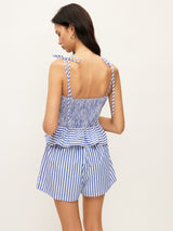 Çizgili Peplum Atlet Şort Takımı