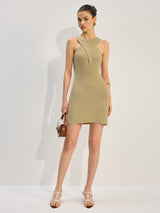 Örgü Çapraz Mini Elbise