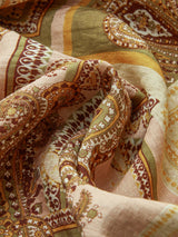 Paisley Desenli İnce Askılı Midi Elbise